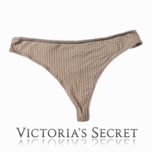 Victoria’s Secret Organic Cotton Polka Dot Thong Size L